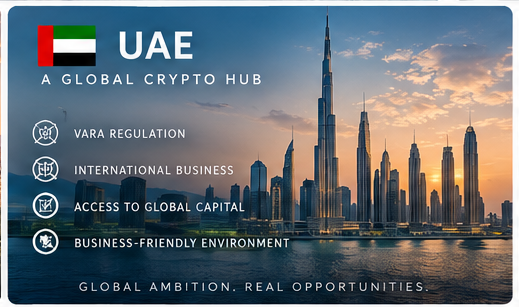 Dubai skyline representing the UAE as a global crypto hub
